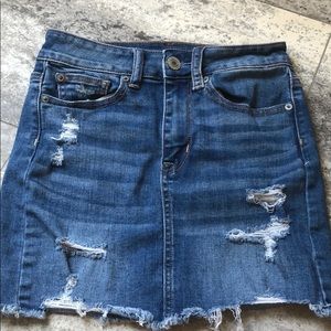 blue denim skirt